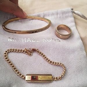 Authentic Michael kors 3 piece matching gold set